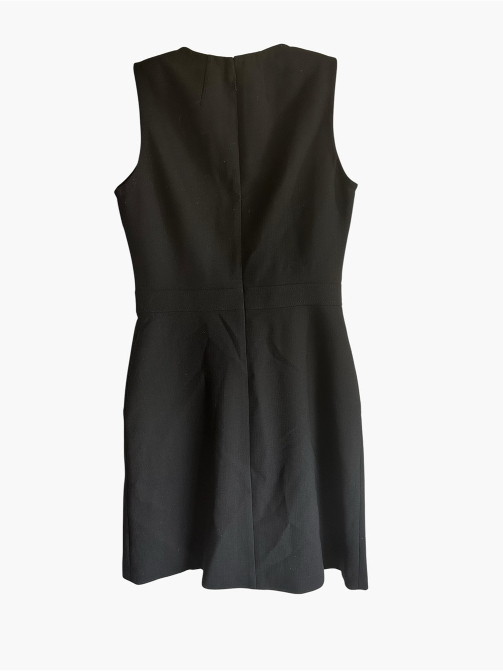 Tory Burch Black Wool Blend Sleeveless Sheath Dress | Size 10 | Pockets - Picture 2 of 11